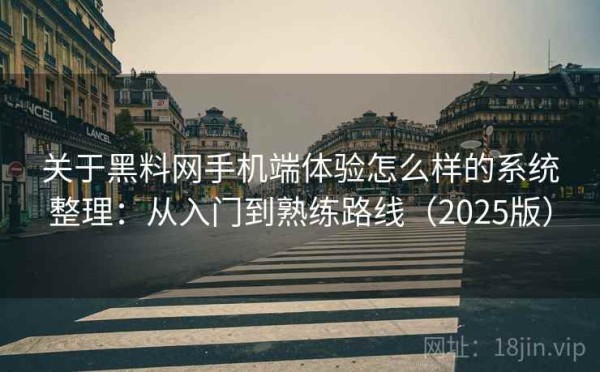 关于黑料网手机端体验怎么样的系统整理：从入门到熟练路线（2025版）