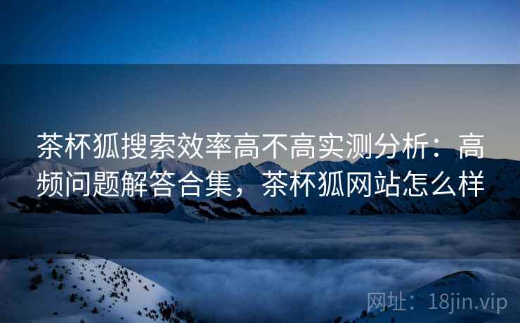 茶杯狐搜索效率高不高实测分析：高频问题解答合集，茶杯狐网站怎么样