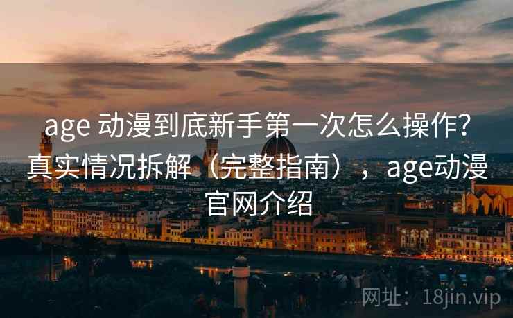age 动漫到底新手第一次怎么操作？真实情况拆解（完整指南），age动漫官网介绍