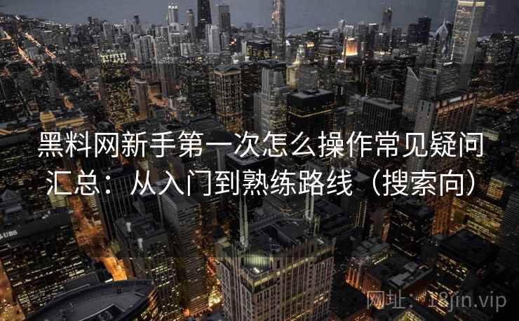 黑料网新手第一次怎么操作常见疑问汇总：从入门到熟练路线（搜索向）